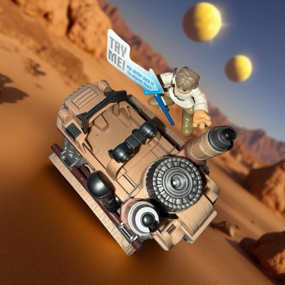 NIB Hasbro Star Wars Galactic Heroes Convertibles Land Speeder Luke Figure Set - Picture 11 of 11